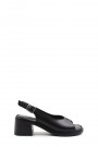Hakiki Deri Siyah Kadın Klasik Sandalet 621ZA906    