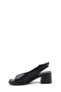 Hakiki Deri Siyah Kadın Klasik Sandalet 621ZA906    