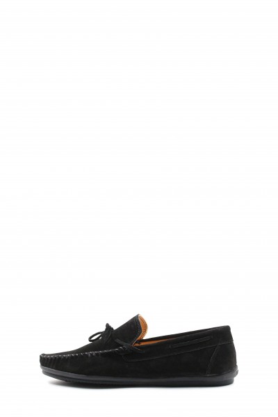 Hakiki Deri Siyah Süet Erkek Loafer Ayakkabı 628MAS01    