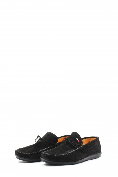 Hakiki Deri Siyah Süet Erkek Loafer Ayakkabı 628MAS01    
