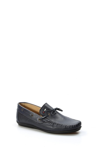 Hakiki Deri Lacivert Erkek Loafer Ayakkabı 628MA01    