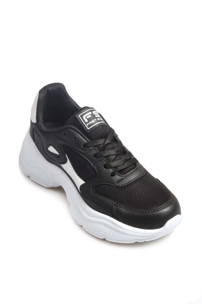 Siyah Beyaz Kadın Sneaker Ayakkabı 666ZA152     