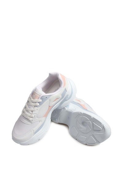 Beyaz Mavi Pudra Kadın Sneaker Ayakkabı 666ZA152     