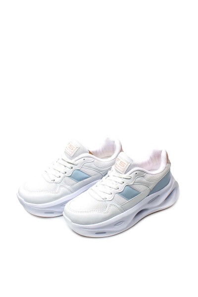 Beyaz Mavi Pudra Kadın Sneaker Ayakkabı 666ZA154     