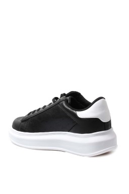 Siyah Beyaz Kadin Sneaker Ayakkabi 666ZAF1560     