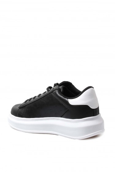 Siyah Beyaz Kadin Sneaker Ayakkabi 666ZAF1560     