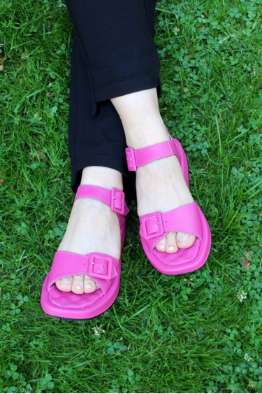 Hakiki Deri Fuşya Kadın Klasik Sandalet 710ZA150    