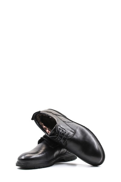 Hakiki Deri Kürklü Siyah Erkek Klasik Ayakkabı 711KMA478   