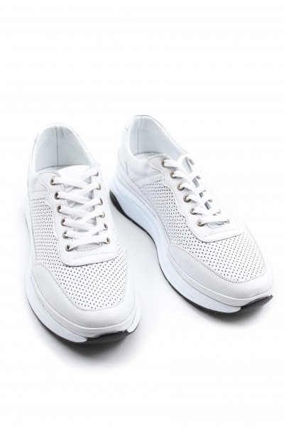 Hakiki Deri Beyaz Erkek Casual Ayakkabı 722MA911    