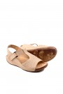 Hakiki Deri Bej Kadın Klasik Sandalet 763ZA011    