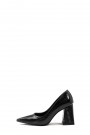 Siyah Rugan Kadın Kalın Topuklu Ayakkabı 792ZA035-328     