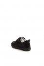 Hakiki Deri Siyah Simli Kız Çocuk Sneaker Ayakkabı 837BA03    