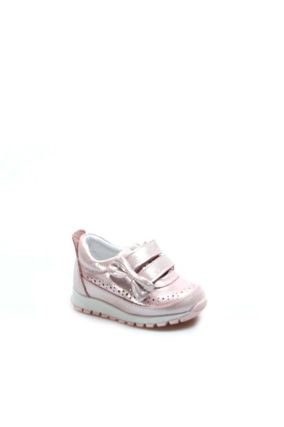 Hakiki Deri Pudra Simli Kız Çocuk Sneaker Ayakkabı 837IA03    