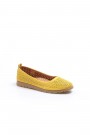 Hakiki Deri Sarı Kadın Babet Ayakkabı 863ZA517    