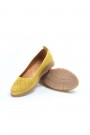 Hakiki Deri Sarı Kadın Babet Ayakkabı 863ZA517    