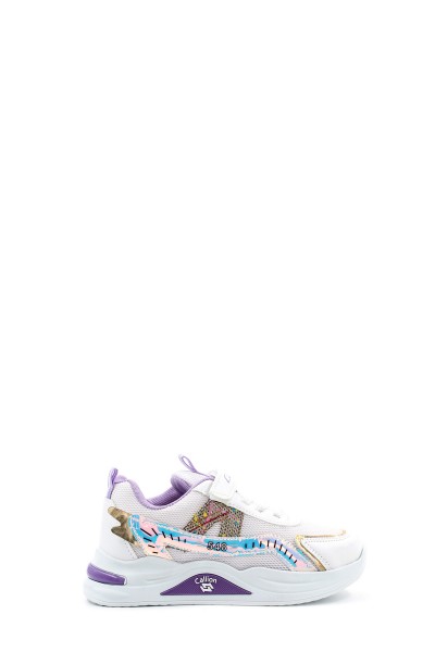 Beyaz Lila Unisex Çocuk Sneaker Ayakkabı 868XCAF548     