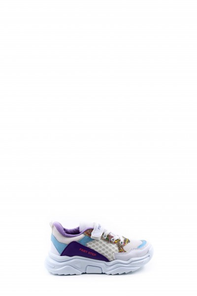Beyaz Turkuaz Lila Unisex Çocuk Sneaker Ayakkabı 868PA051C     