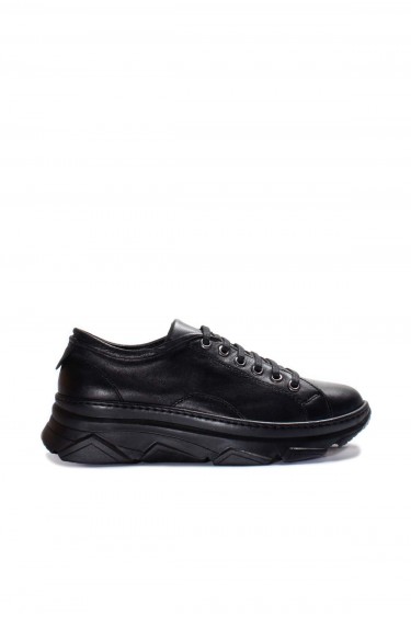 Hakiki Deri Siyah Kadın Sneaker Ayakkabı 882ZA1552    