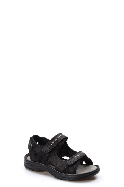 Hakiki Deri Siyah Erkek Klasik Sandalet 907GA1517    