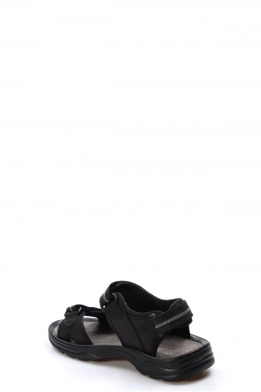 Hakiki Deri Siyah Erkek Klasik Sandalet 907MA1517    