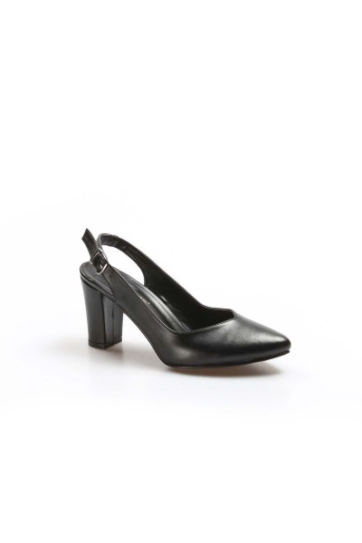 Siyah Kadın Kısa Topuklu Ayakkabı 917ZA851     