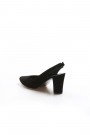 Siyah Süet Kadın Kısa Topuklu Ayakkabı 917ZA851     