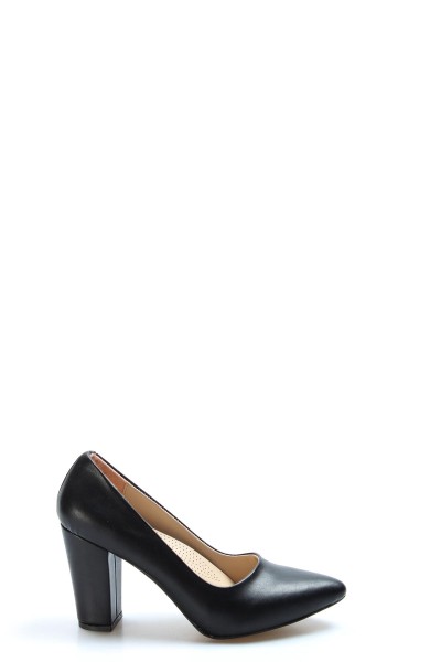 Siyah Kadın Kalın Topuklu Ayakkabı 919ZA900     