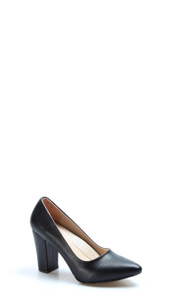 Siyah Kadın Kalın Topuklu Ayakkabı 919ZA900     