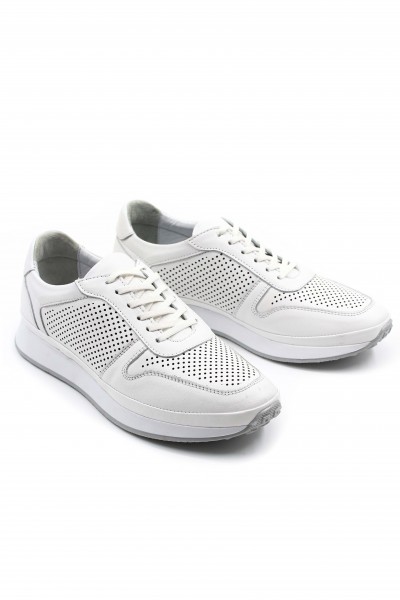Hakiki Deri Beyaz Erkek Spor Ayakkabı 951MA6530LZR    