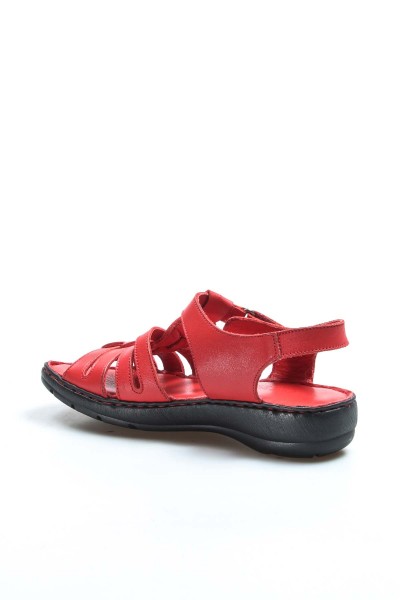 Hakiki Deri Kırmızı Kadın Klasik Sandalet 952ZA21888-1    