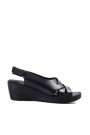 Hakiki Deri Siyah Kadın Klasik Sandalet 952ZA821    