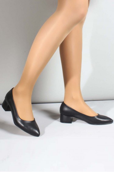 Siyah Kadın Kısa Topuklu Ayakkabı 961ZA558     