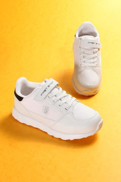 Beyaz Siyah Unisex Çocuk Sneaker Ayakkabı 991XA682     